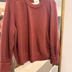 Abercrombie & Fitch Women's Brick Red Crew Neck Sweater